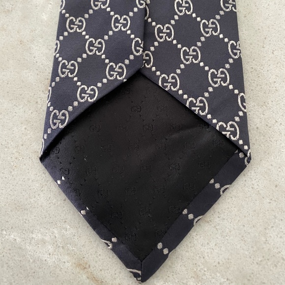 Gucci Accessories Gucci Mens Tie Black Silver Poshmark